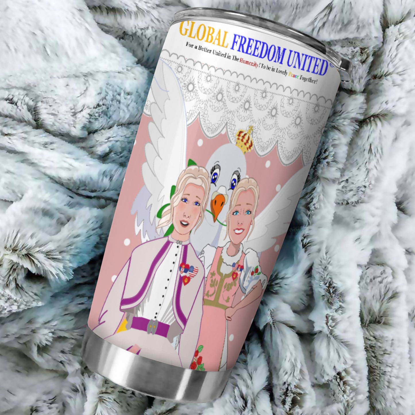 Tumbler 2 GLOBAL FREEDOM UNITED© Women Serbia & USA Pink1