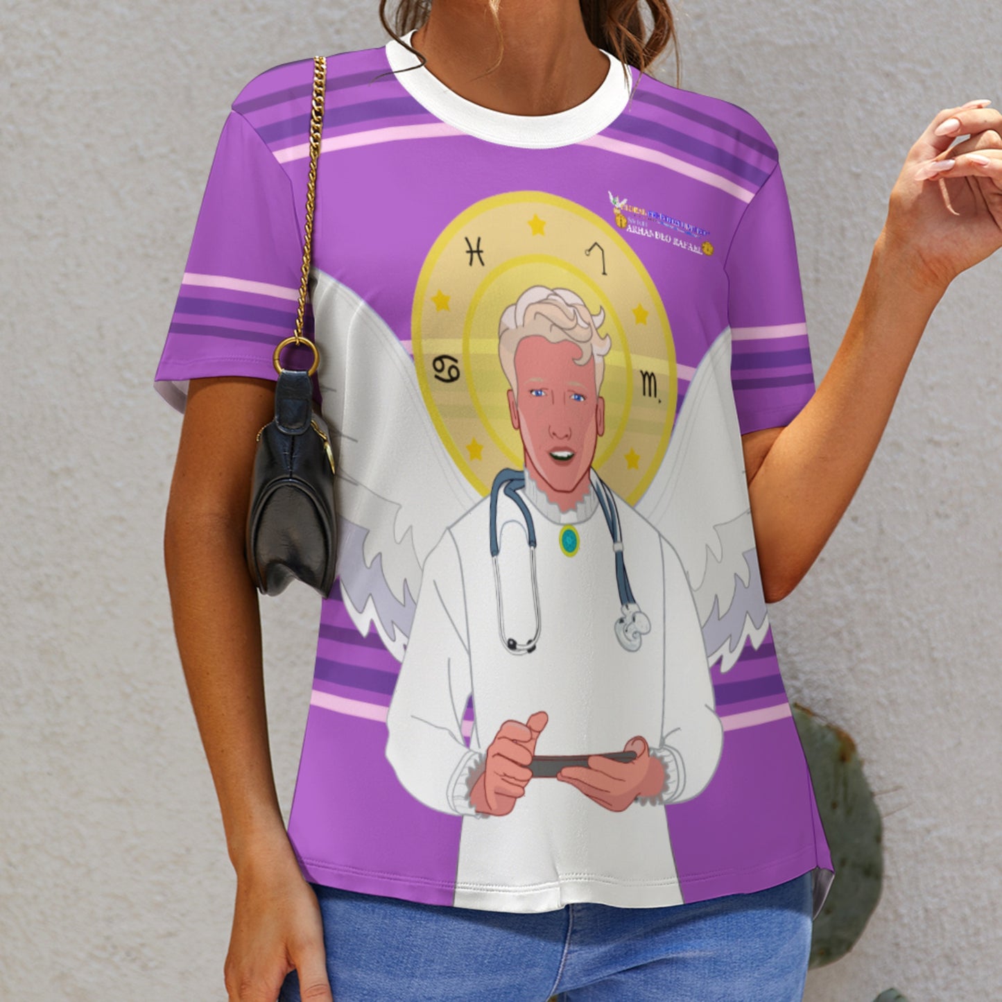 Women´s T-shirt GLOBAL FREEDOM UNITED© Archangel Rafael Croatia Lilac