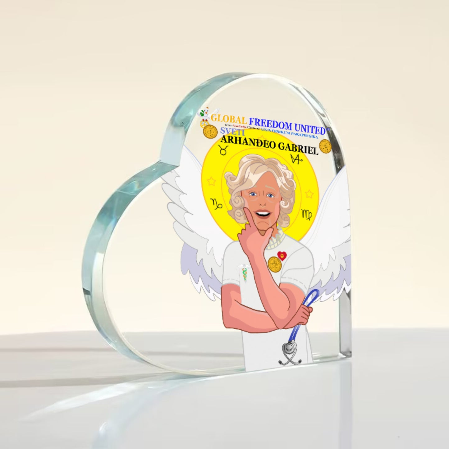Acryl Heart GLOBAL FREEDOM UNITED© Archangel Gabriel Croatia