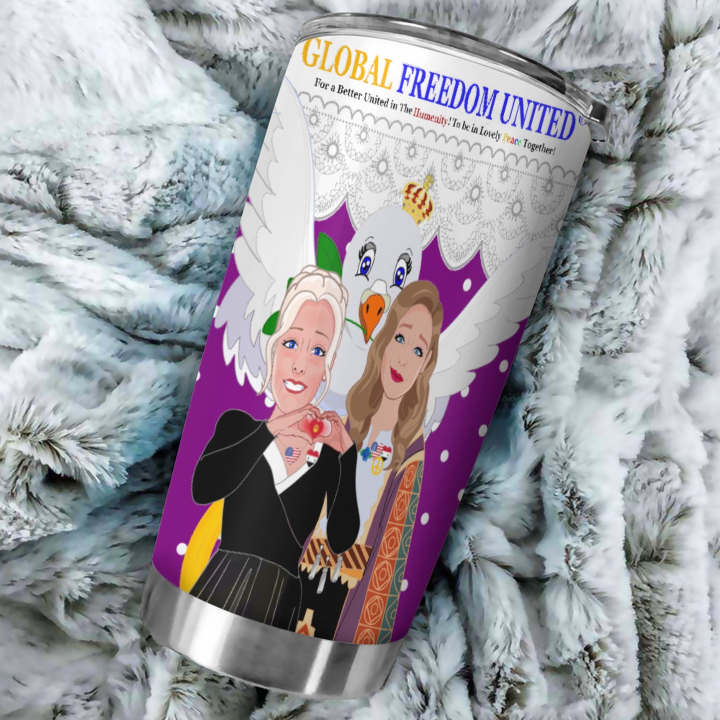 Tumbler GLOBAL FREEDOM UNITED© Women Syria & USA Lilac