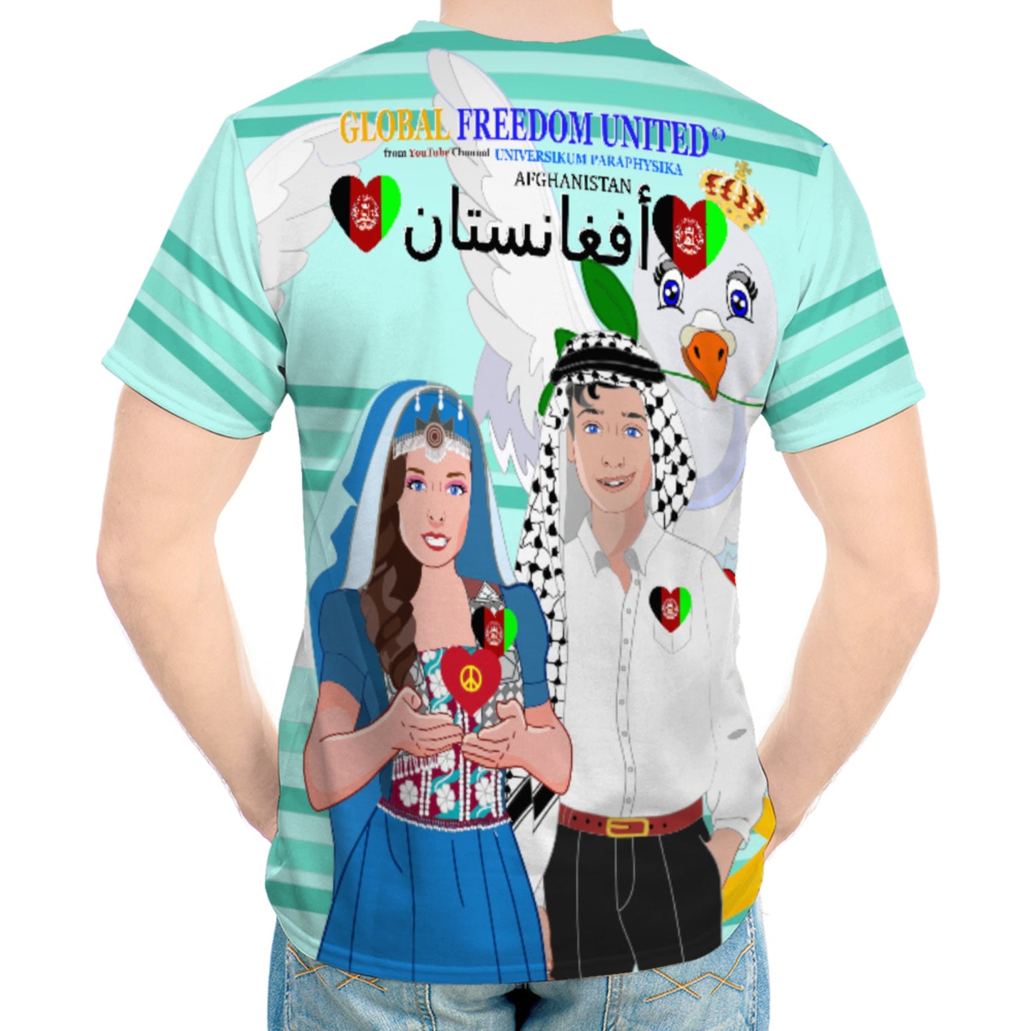 Men´s T-shirt GLOBAL FREEDOM UNITED© Couple Afghanistan Light Green