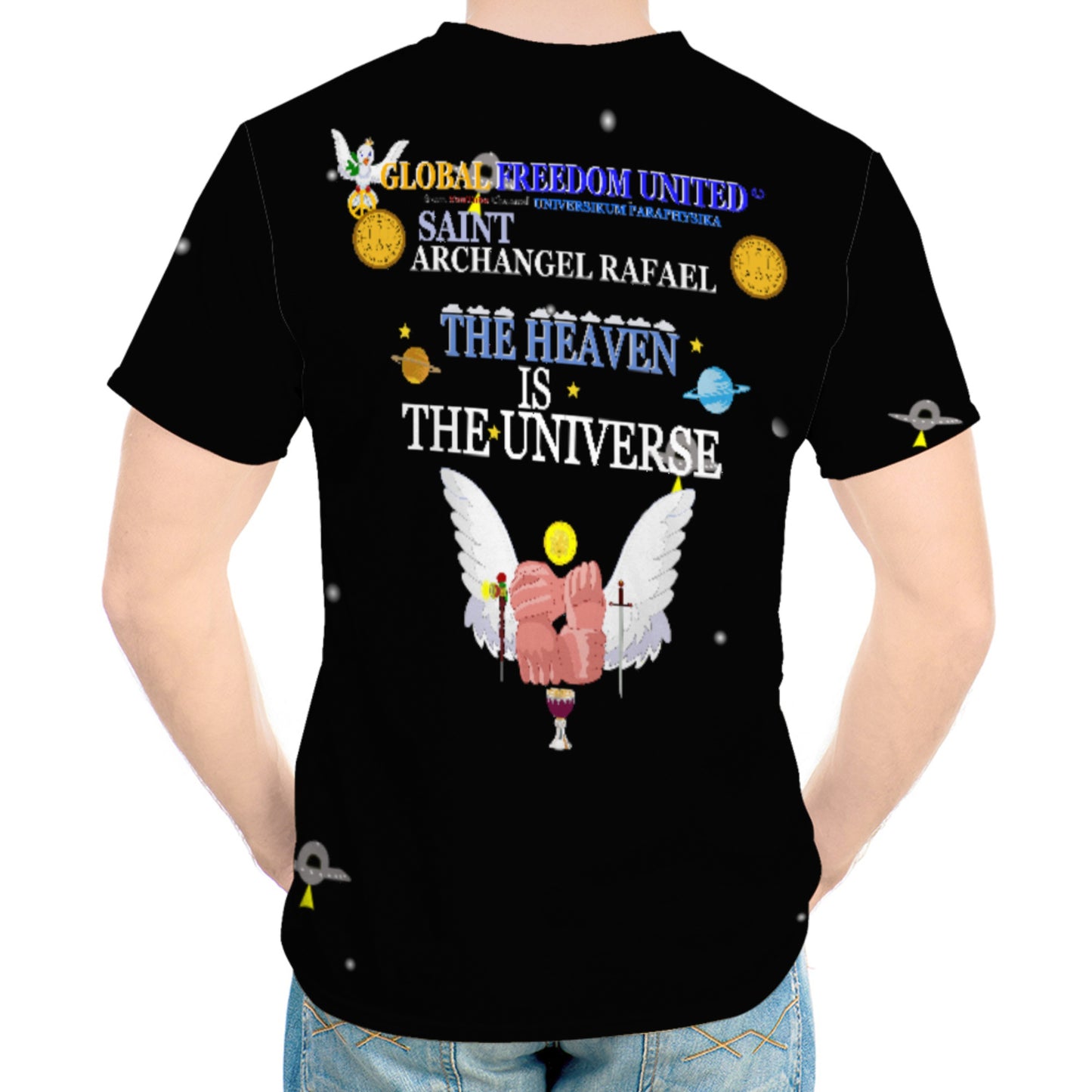 Men´s T-shirt GLOBAL FREEDOM UNITED© Archangel Rafael The Universe