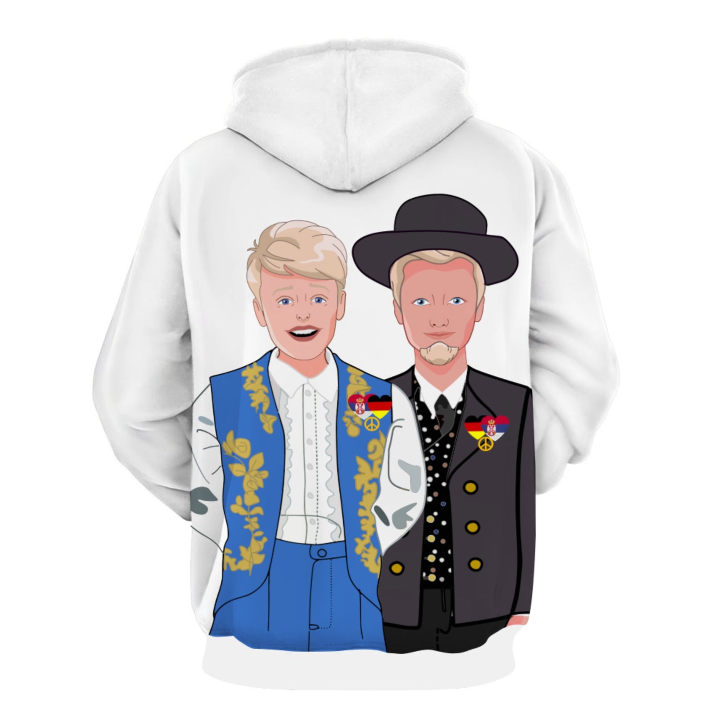 Hoodie GLOBAL FREEDOM UNITED© Men Serbia & Germany V2