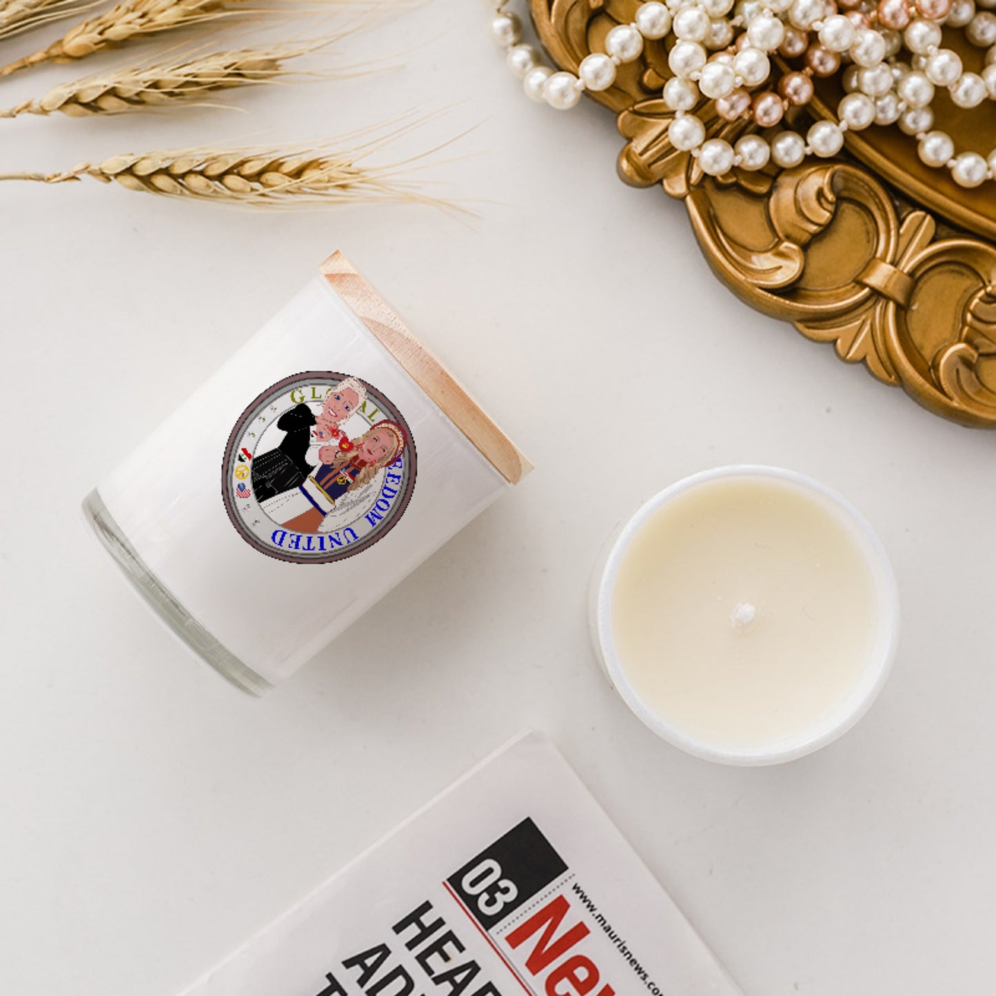 Scented Soy Candle GLOBAL FREEDOM UNITED© Women Iraq & USA