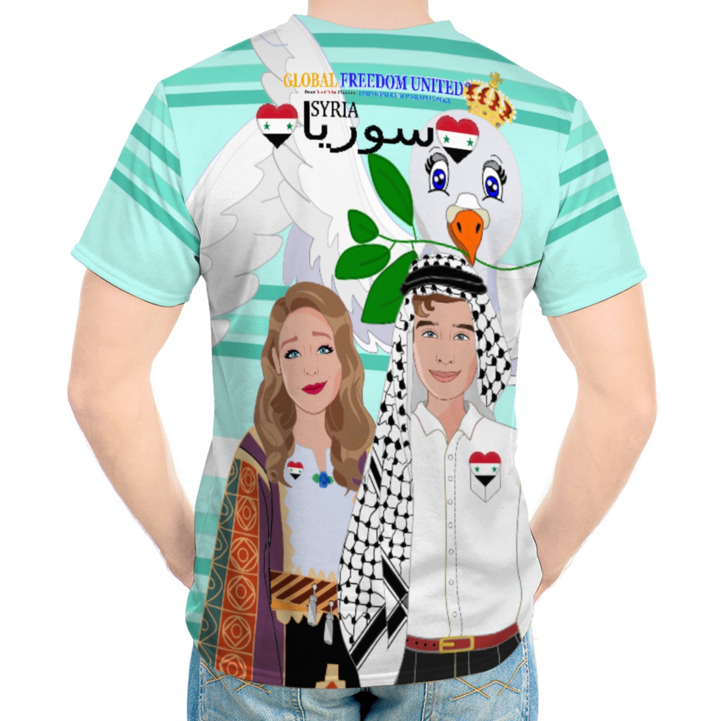 Men´s T-shirt GLOBAL FREEDOM UNITED© Couple Syria Light Green