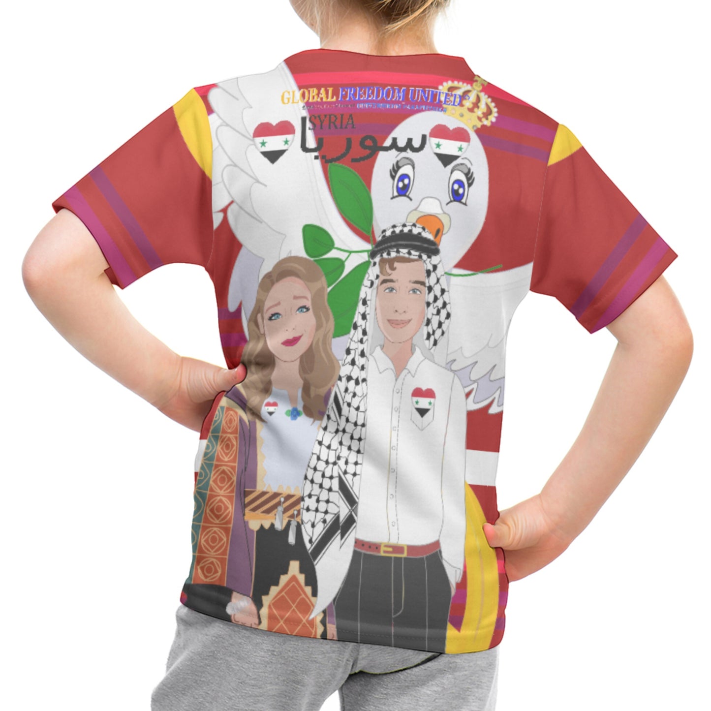Kid´s T-shirt GLOBAL FREEDOM UNITED© Couple Syria Red