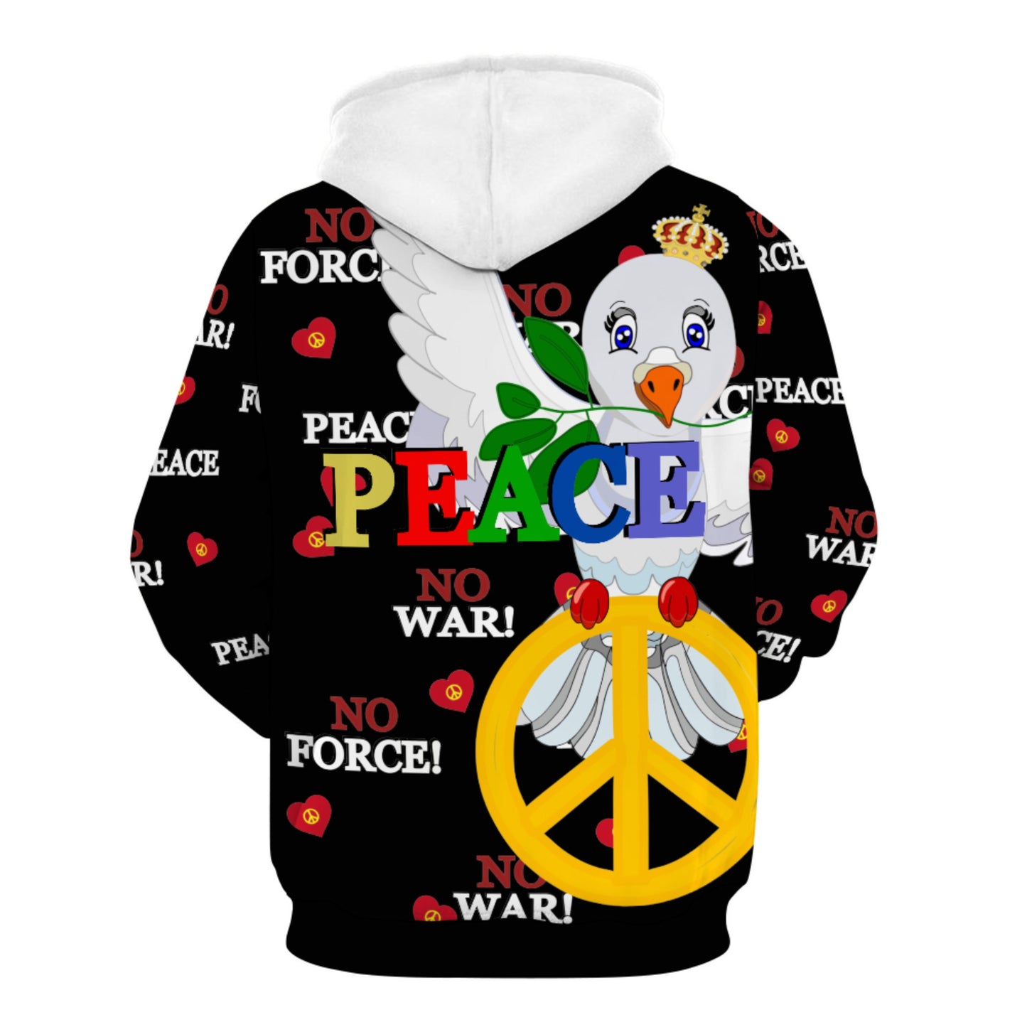 Women´s Hoodie GLOBAL FREEDOM UNITED© Dove Of Peace V1 Black
