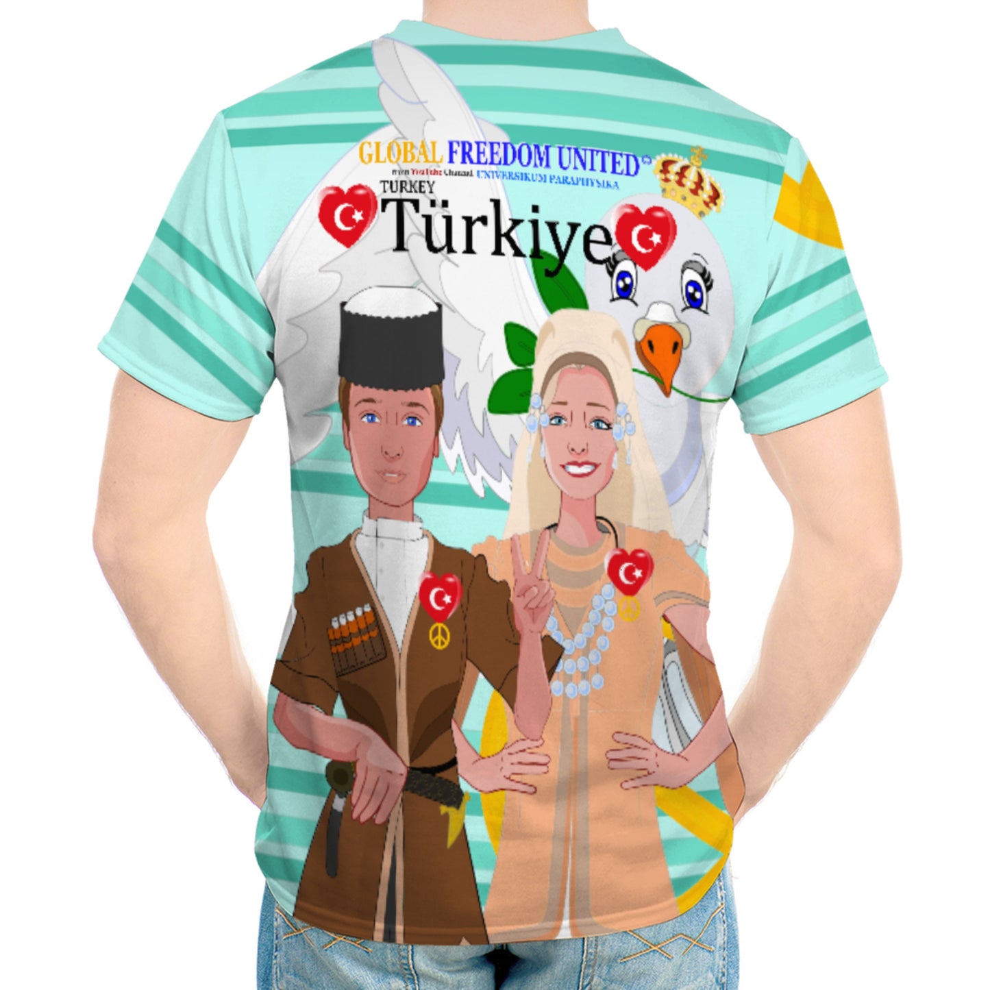 Men´s T-shirt GLOBAL FREEDOM UNITED© Couple Turkey Light Green
