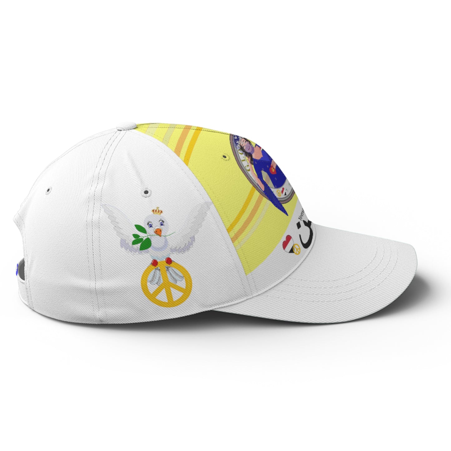 Basketball Cap GLOBAL FREEDOM UNITED© Couple Yemen Yellow