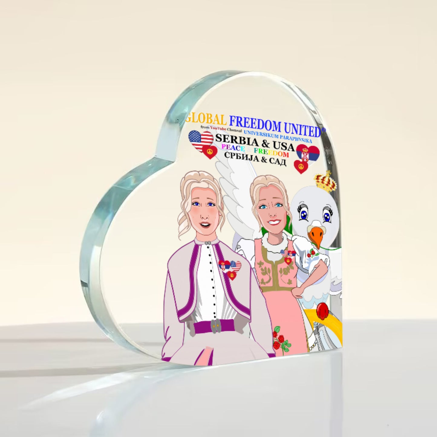 Acryl Heart GLOBAL FREEDOM UNITED© Women Serbia & USA