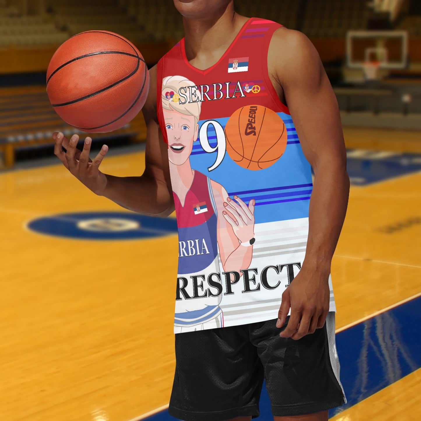 Basketball Jersey GLOBAL FREEDOM UNITED COUPLE EDITION SERBIA MEN V1 9