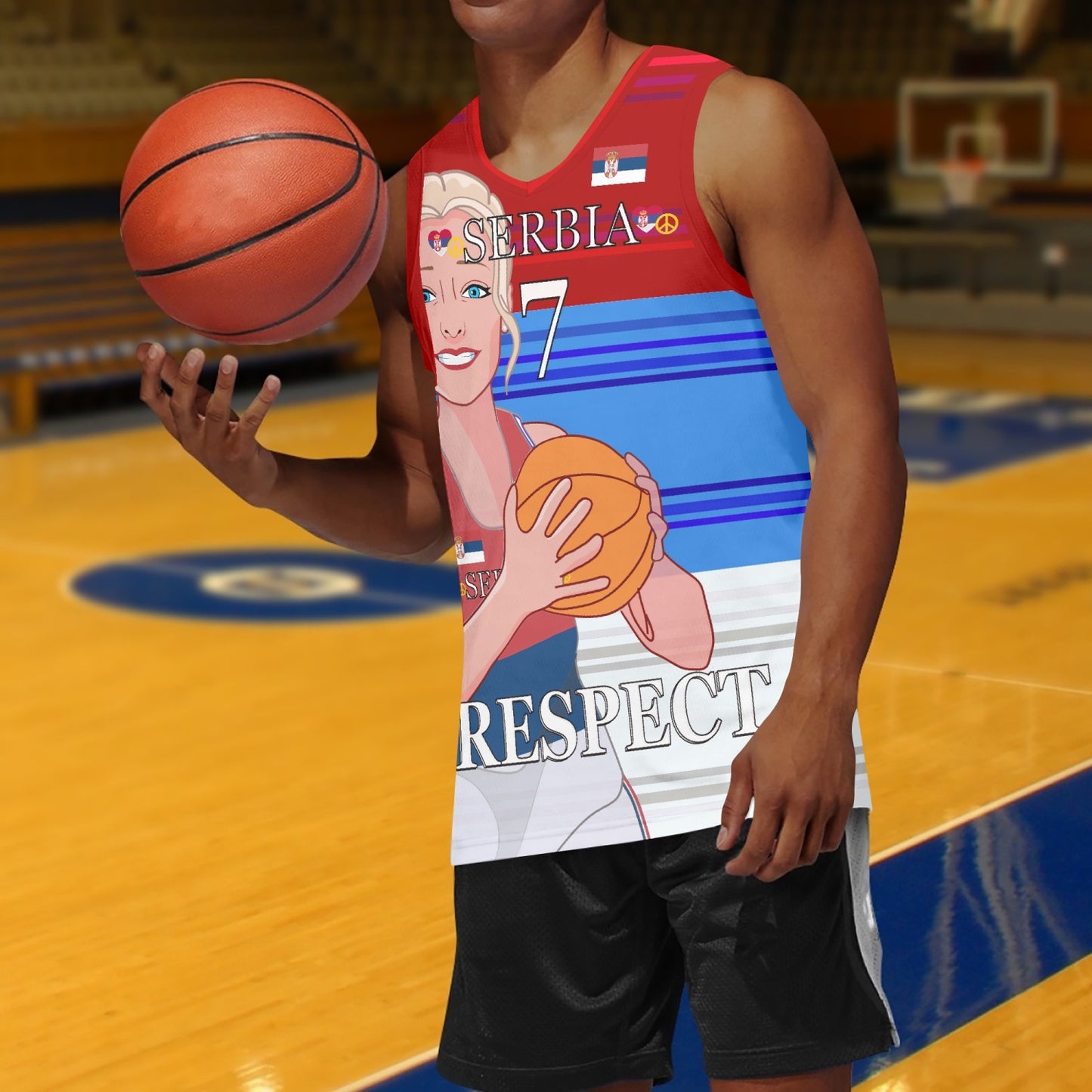 Basketball Jersey GLOBAL FREEDOM UNITED COUPLE EDITION WOMEN SERBIA v17