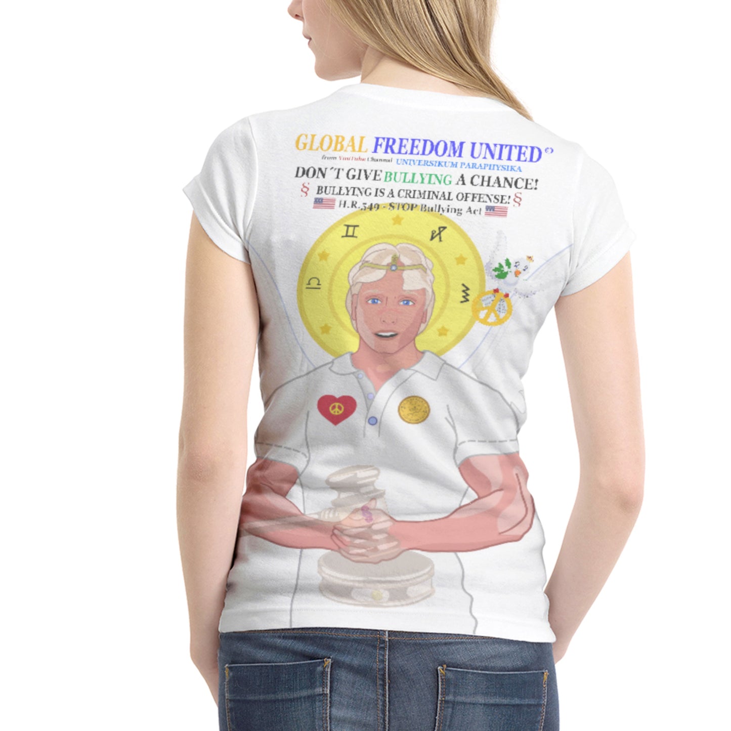 Women´s T-shirt 2 GLOBAL FREEDOM UNITED© Anti Bullying USA