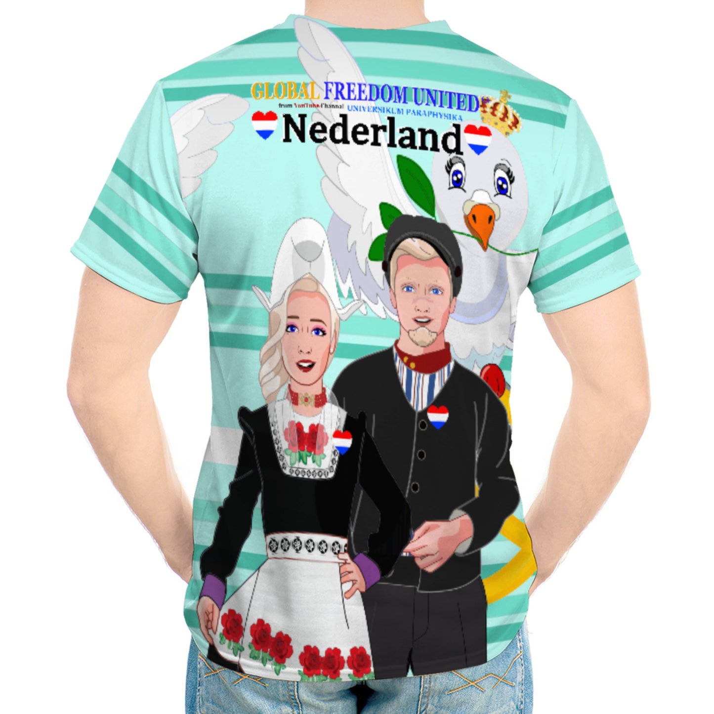 Men´s T-shirt GLOBAL FREEDOM UNITED© Couple Nederland Light Green