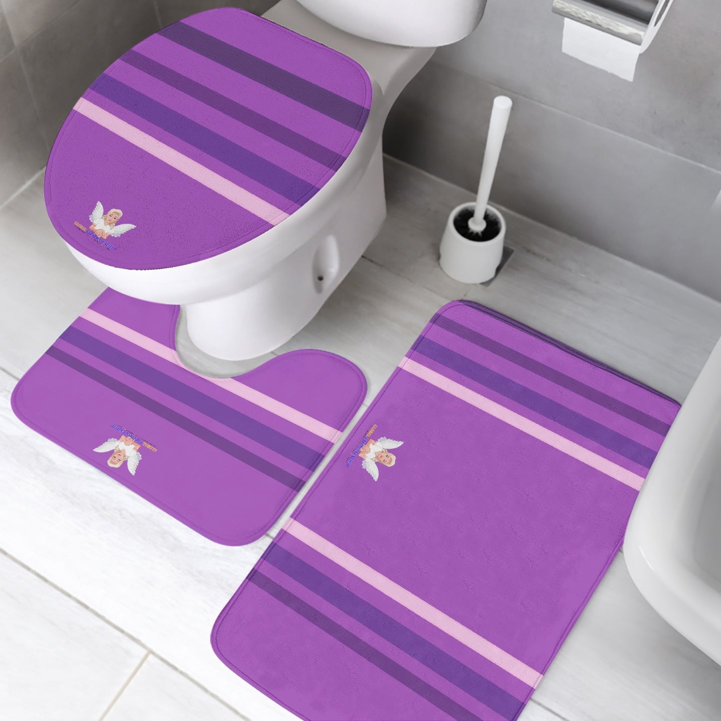 GLOBAL FREEDOM UNITED© Pcs Toilet Rug Set Lilac