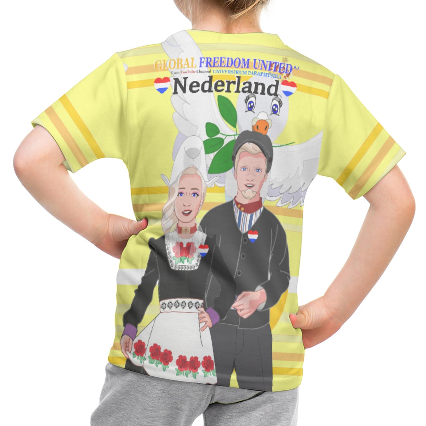 Kid´s T-shirt GLOBAL FREEDOM UNITED© Couple Nederland Yellow