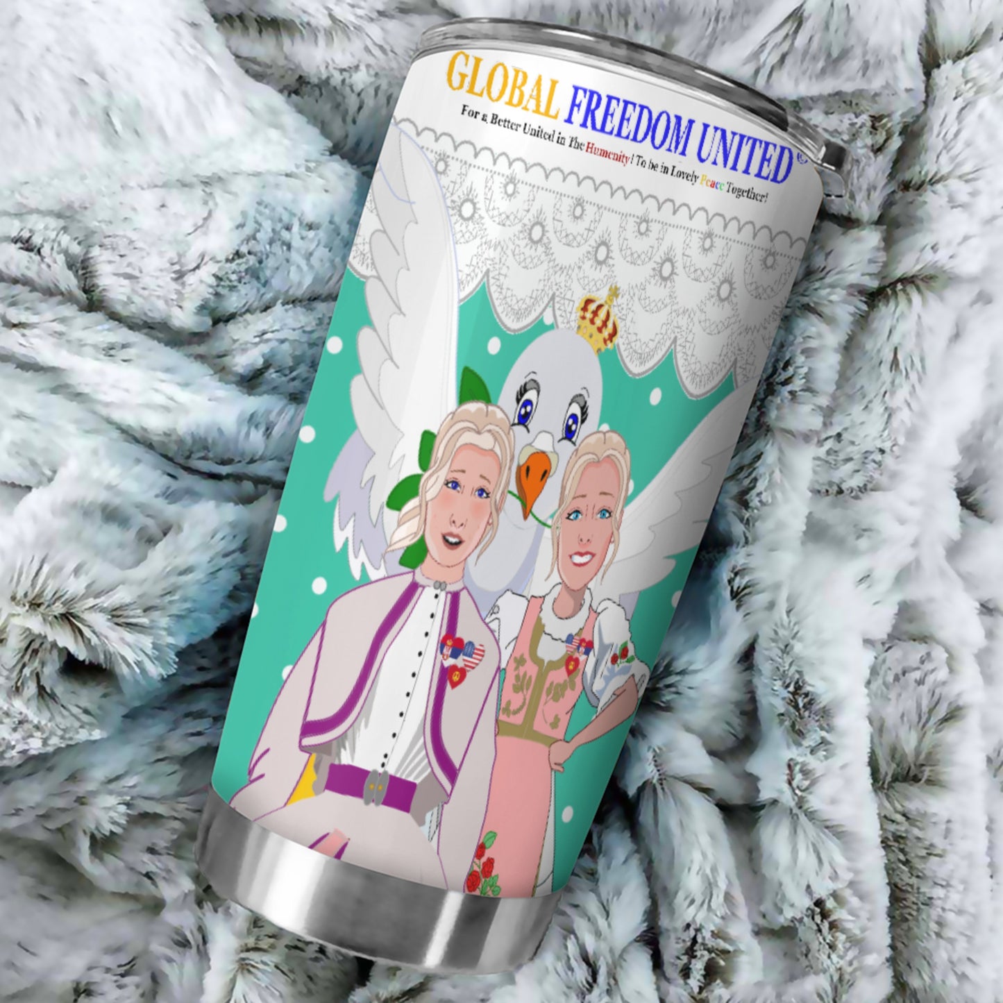 Tumbler 2 GLOBAL FREEDOM UNITED© Women Serbia & USA Green