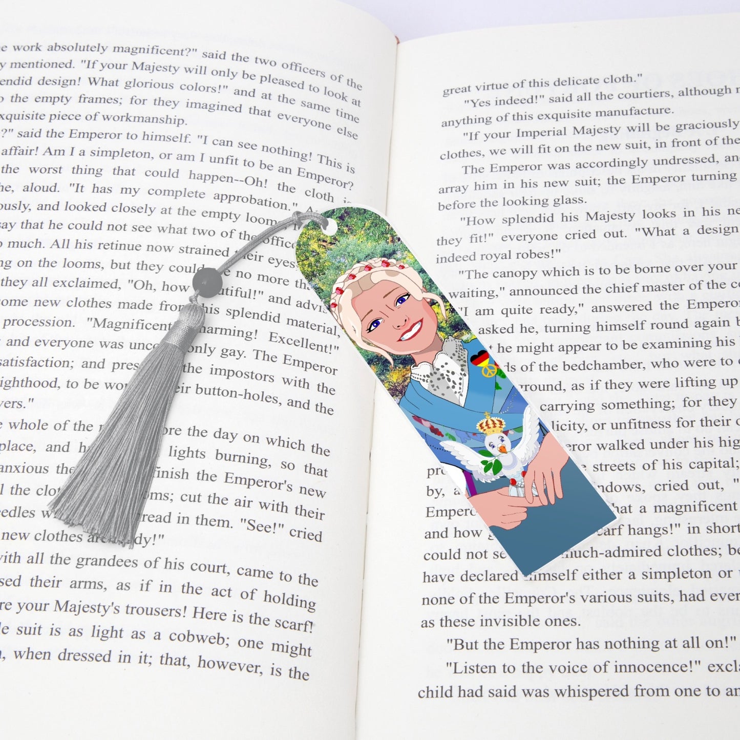 Acrylic Bookmark - Semicircle GLOBAL FREEDOM UNITED© German Girl Light Blue