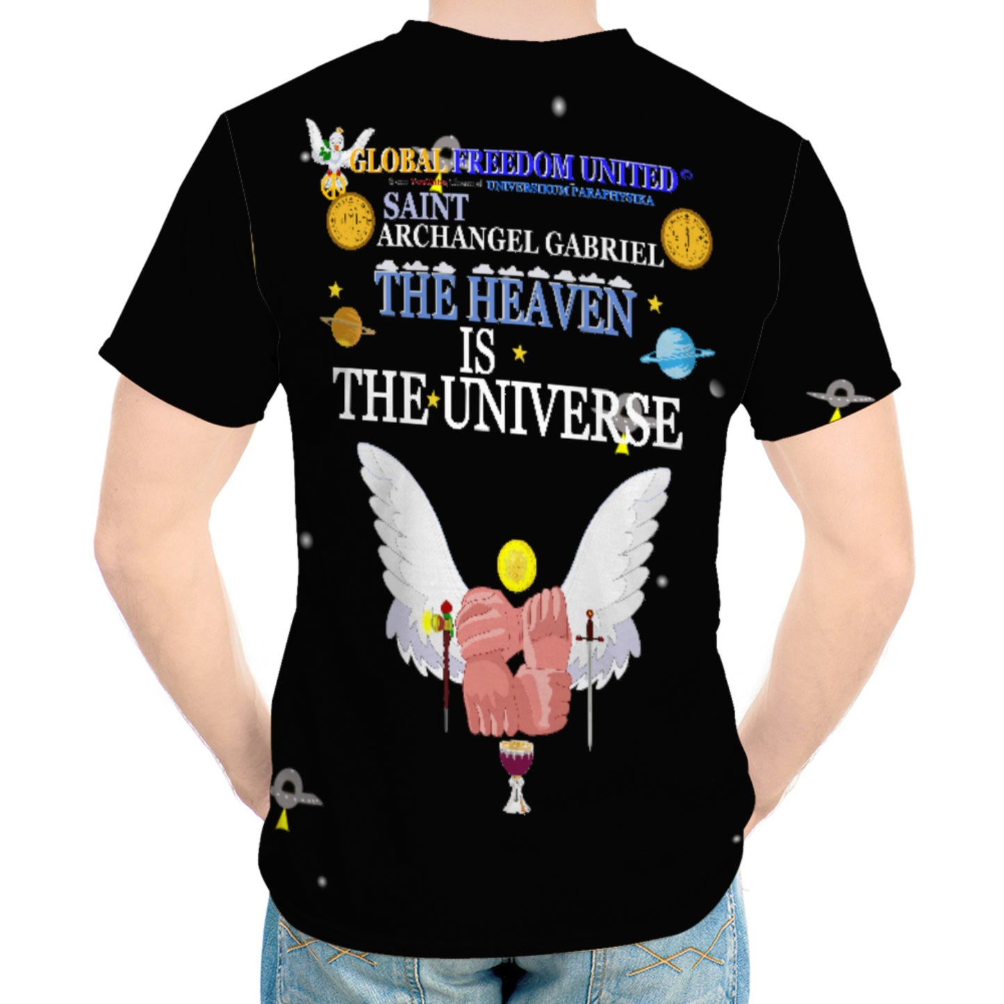 Men´s T-shirt Global Freedom United© Archangel Gabriel The Universe