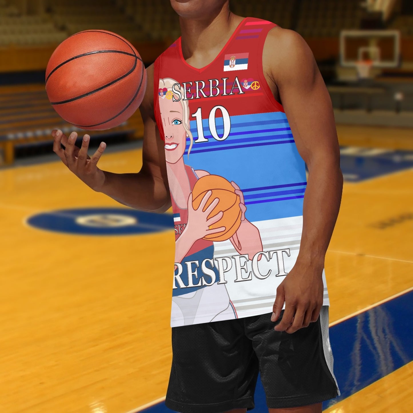 Basketball Jersey GLOBAL FREEDOM UNITED COUPLE EDITION WOMEN SERBIA v1 10