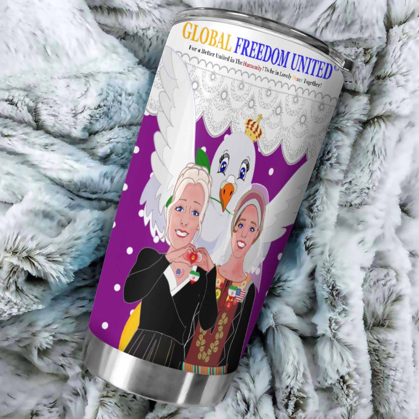 Tumbler GLOBAL FREEDOM UNITED© Women Iran & USA Lilac1