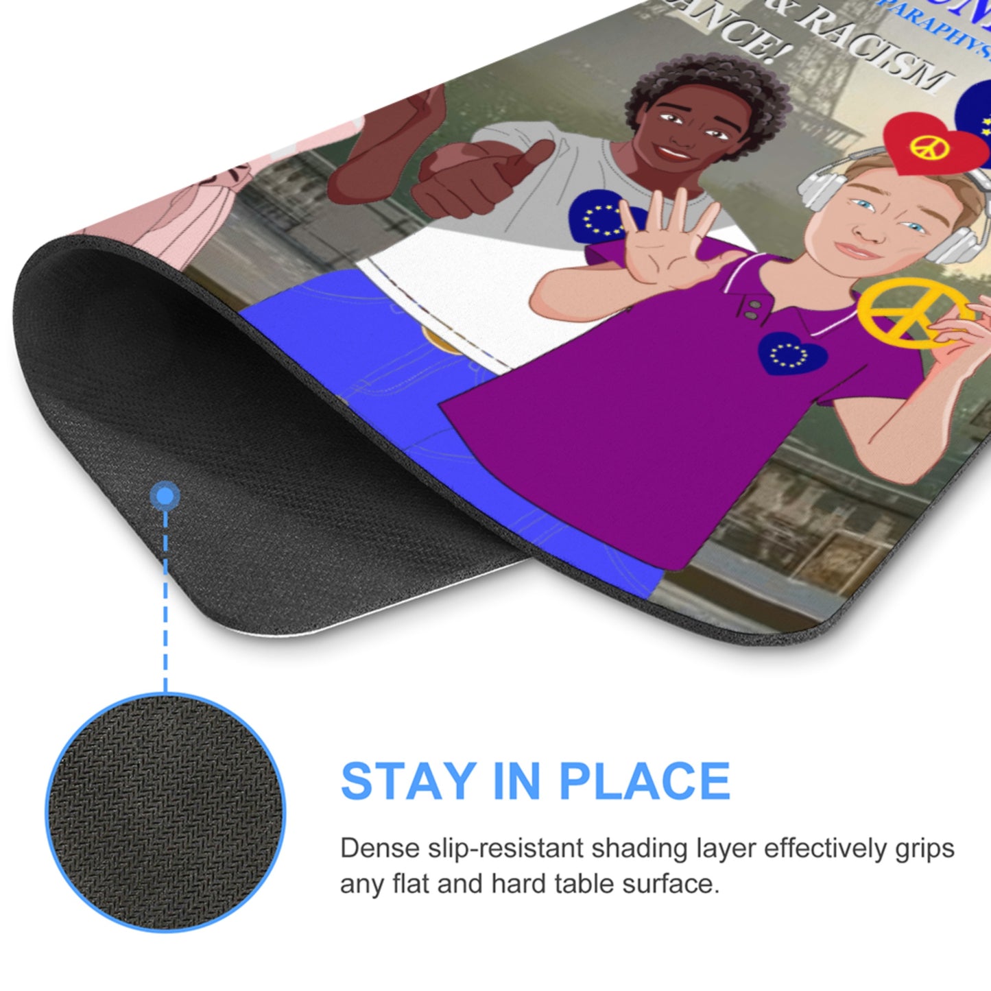 Mouse Pad Global Freedom United© Anti Racism & Fascism