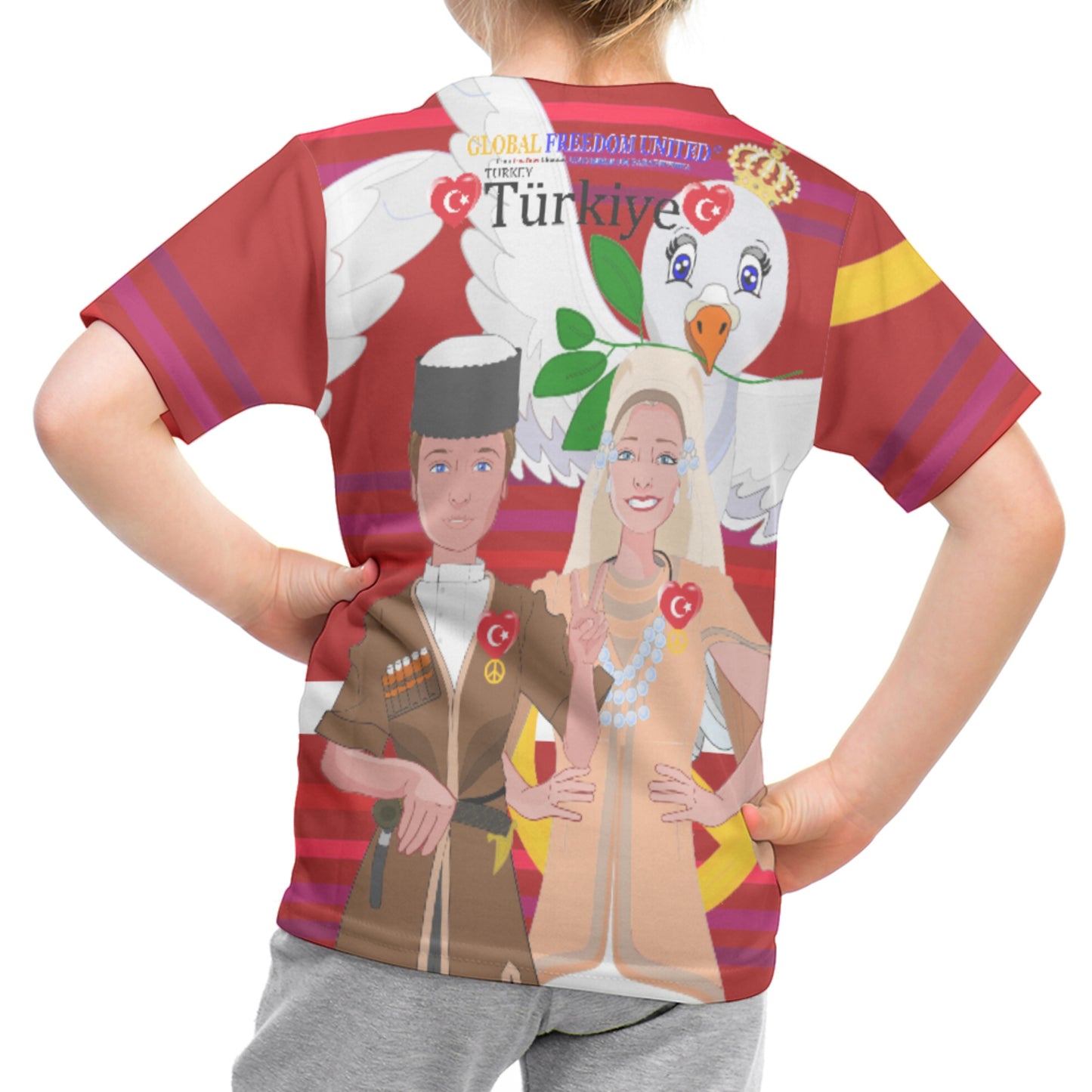Kid´s T-shirt GLOBAL FREEDOM UNITED© Couple Turkey Red