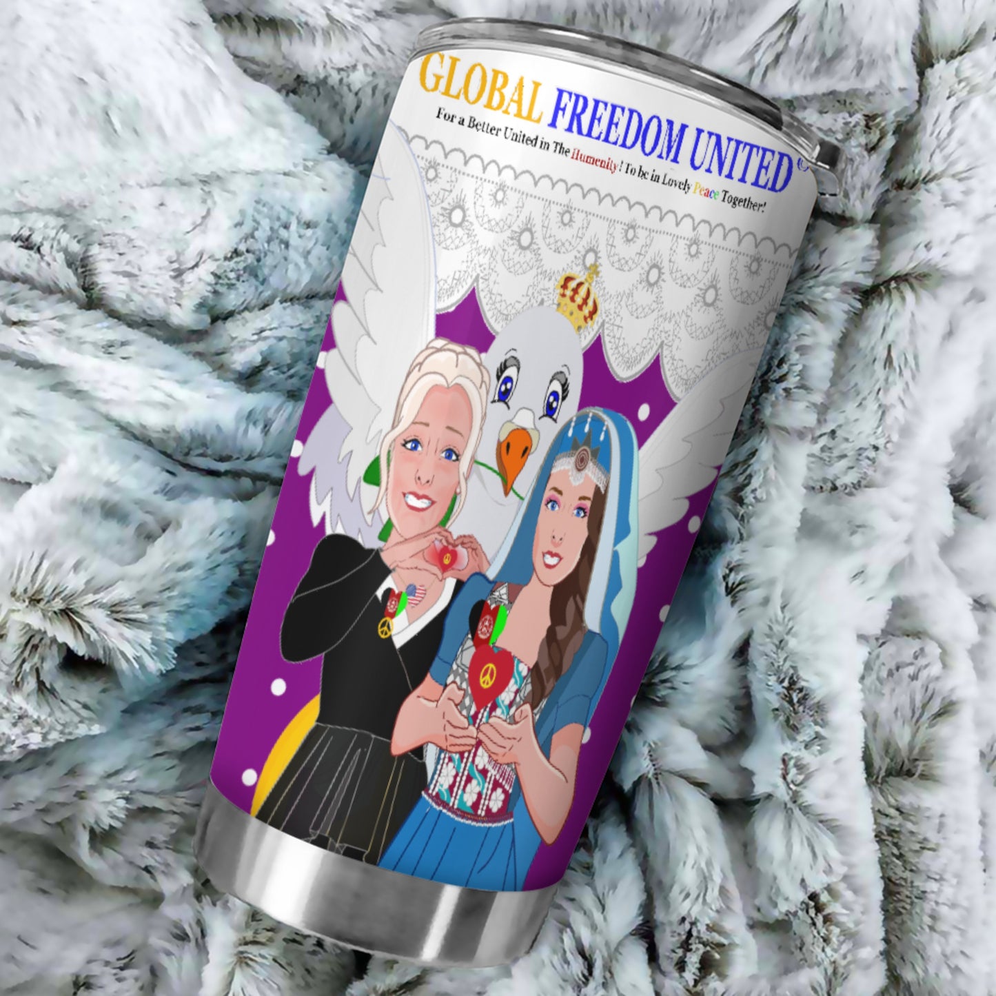 Tumbler GLOBAL FREEDOM UNITED© Women Afghanistan & USA Lilac2