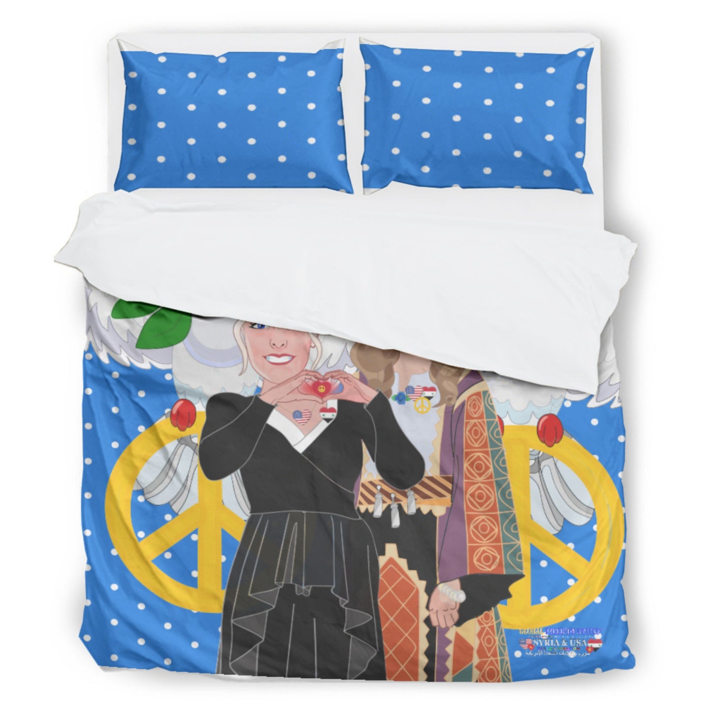 Bed Line GLOBAL FREEDOM UNITED© Women Syria & USA Blue