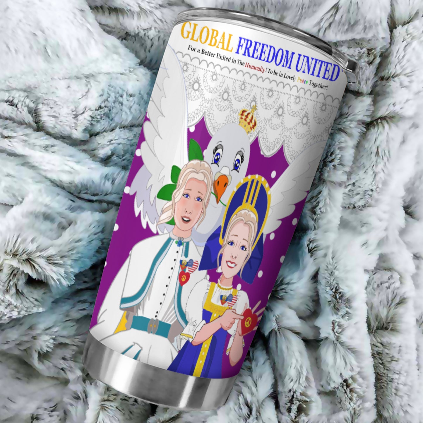 Tumbler GLOBAL FREEDOM UNITED© Women Russia & USA Lilac1