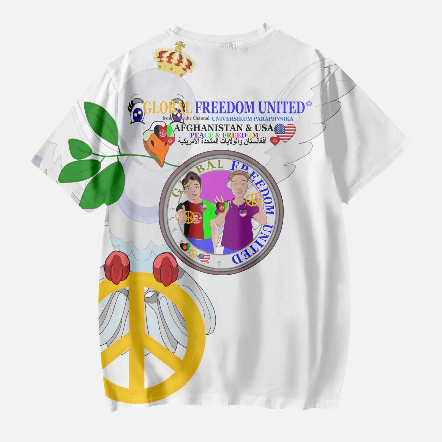 AOP Kids' Short T-Shirts GLOBAL FREEDOM UNITED BOY AFGHANISTAN & USA BIG 1