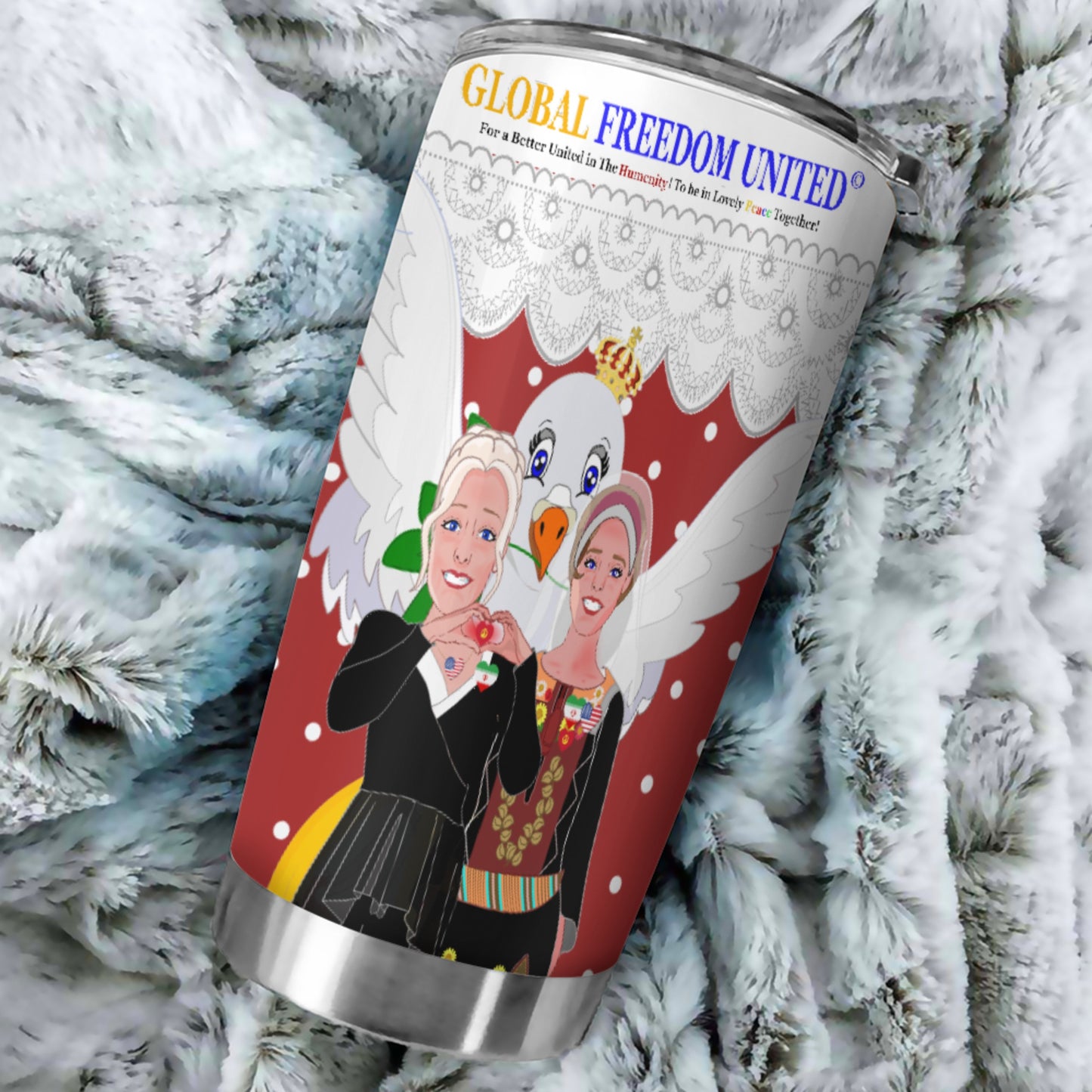 Tumbler GLOBAL FREEDOM UNITED© Women Iran & USA Red