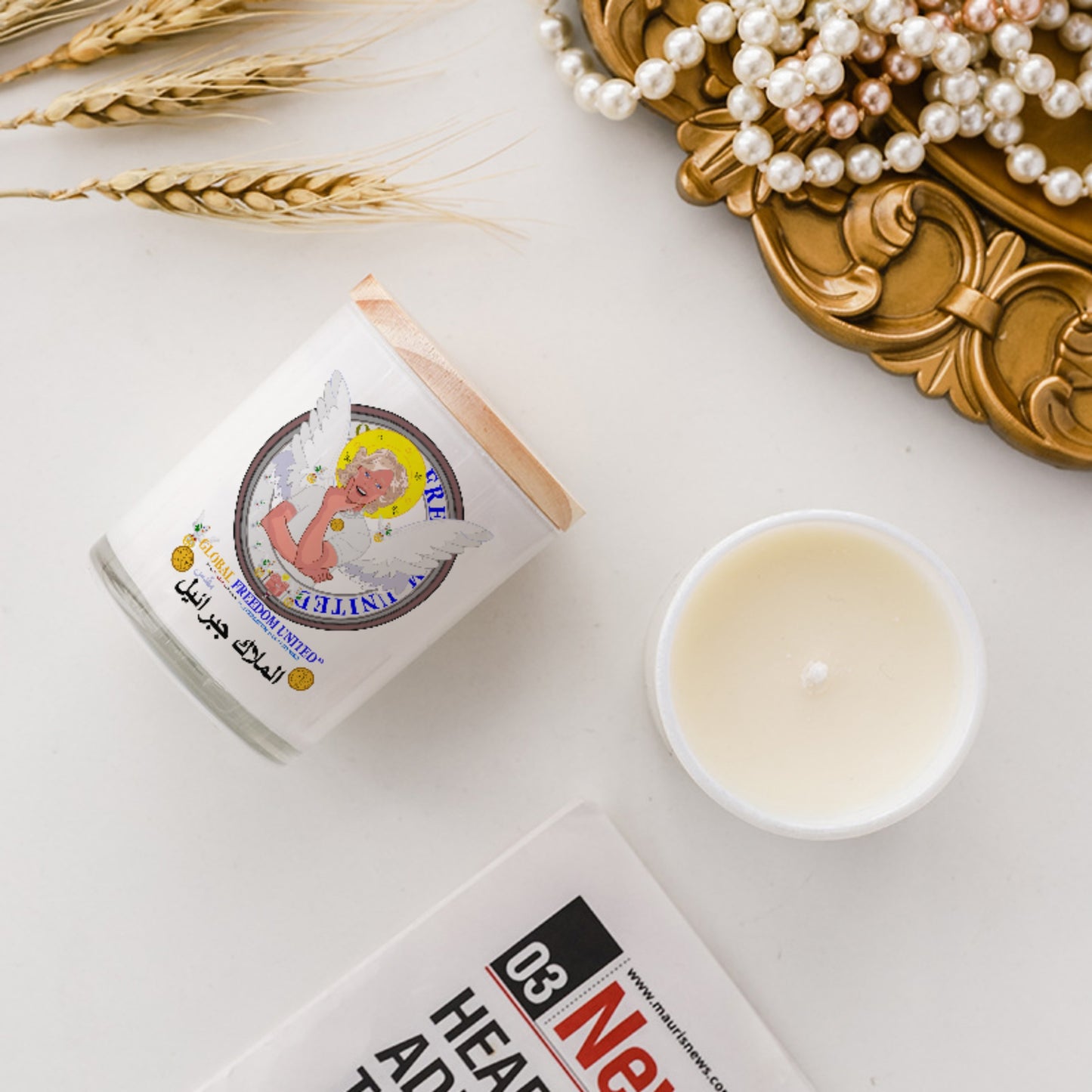 Scented Soy Candle GLOBAL FREEDOM UNITED© Archangel Gabariel Arabic