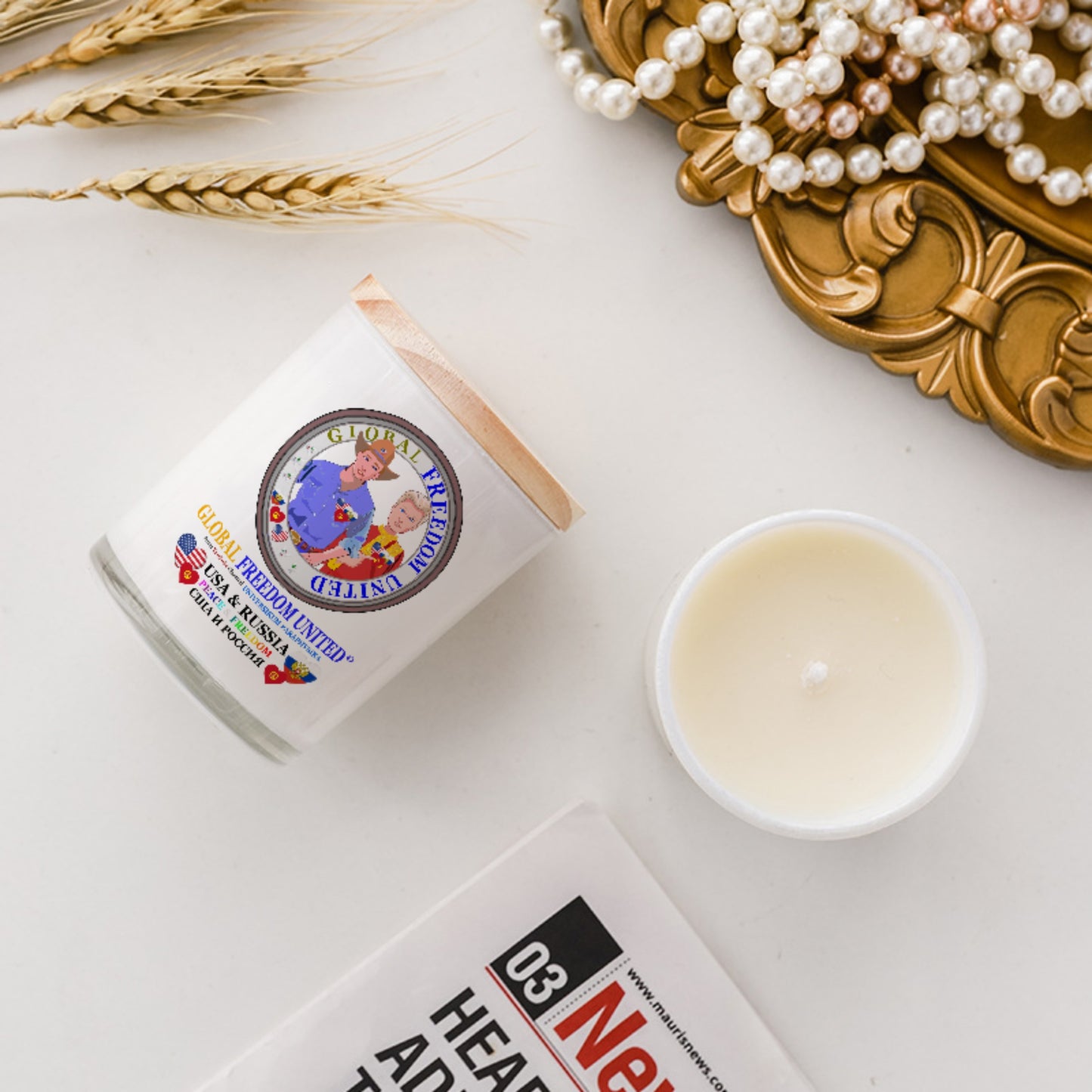 Scented Soy Candle GLOBAL FREEDOM UNITED© Men Russia & USA