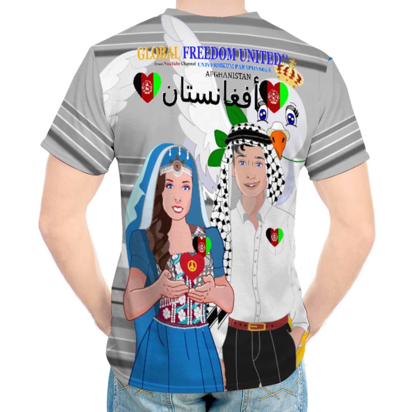 Men´s T-shirt GLOBAL FREEDOM UNITED© Couple Afghanistan Grey