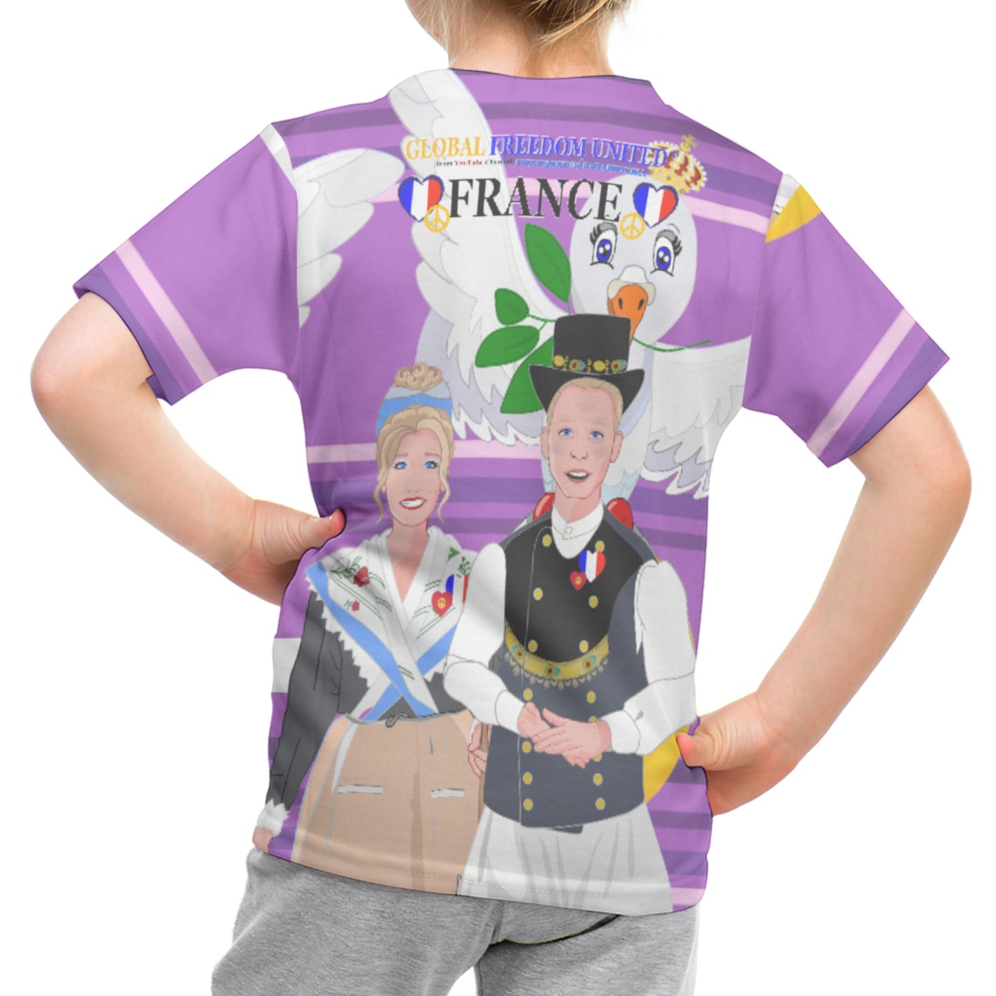 Kit´s T-shirt GLOBAL FREEDOM UNITED© Couple French Lilac