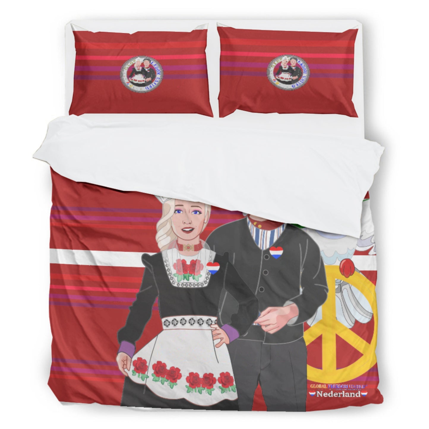 Bed Line GLOBAL FREEDOM UNITED© Couple Nederland Red