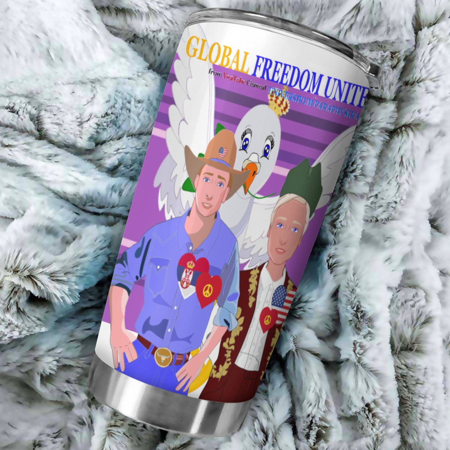 Tumbler GLOBAL FREEDOM UNITED© Men Serbia & USA Lilac