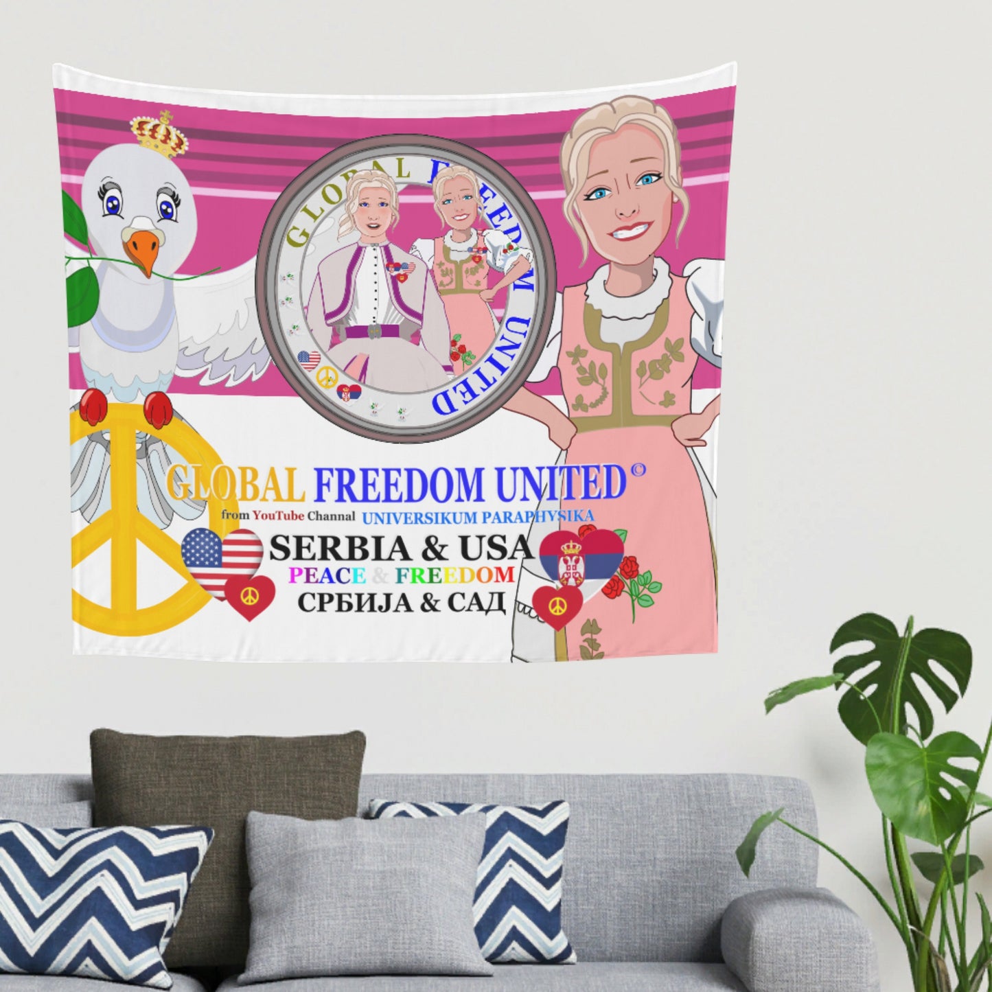 Tupestry GLOBAL FREEDOM UNITED© Women Serbia & USA Pink2