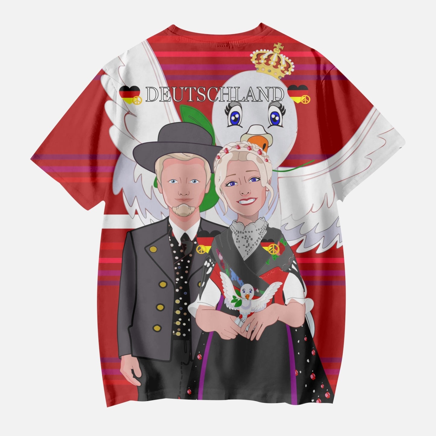 AOP Kids' Short T-Shirts GLOBAL FREEDOM UNITED COUPLE EDITION GERMANY V1 RED