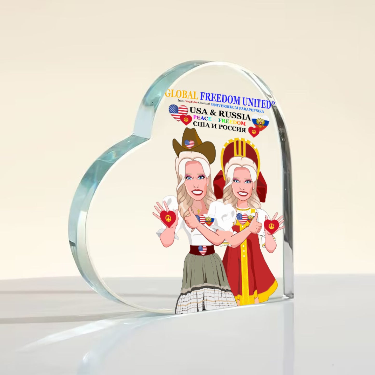 Acryl Heart GLOBAL FREEDOM UNITED© Men Russia & USA