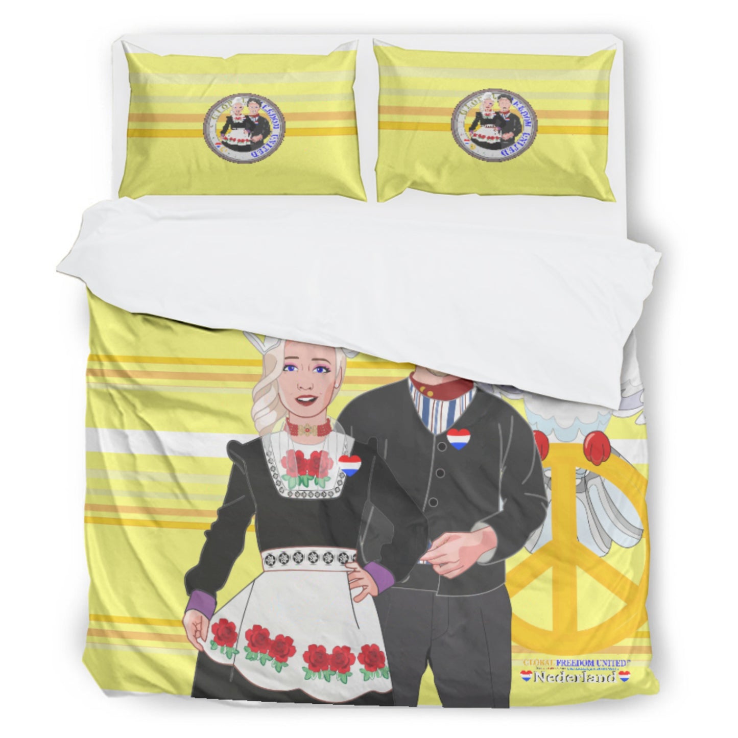Bed Line GLOBAL FREEDOM UNITED© Couple Nederland Yellow