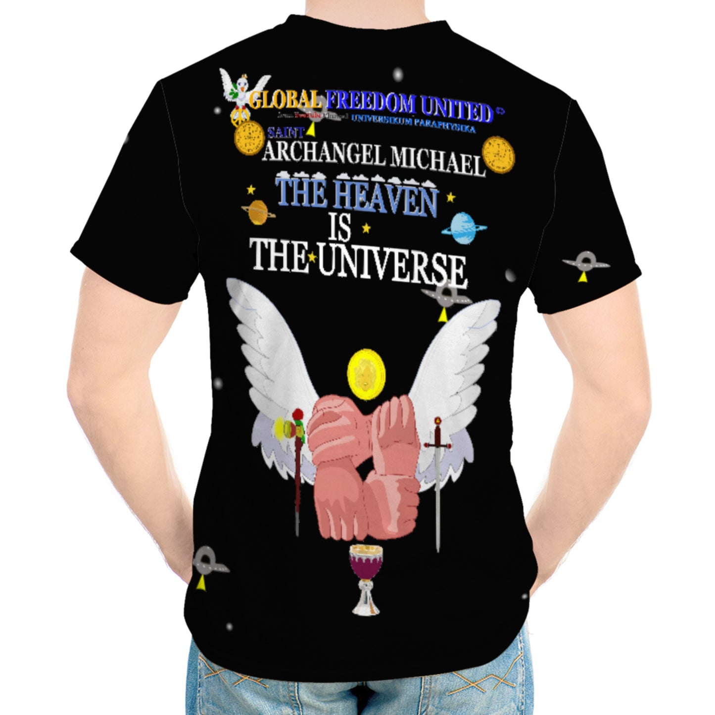 Men´s T-shirt Global Freedom United© Archangel Michael The Universe