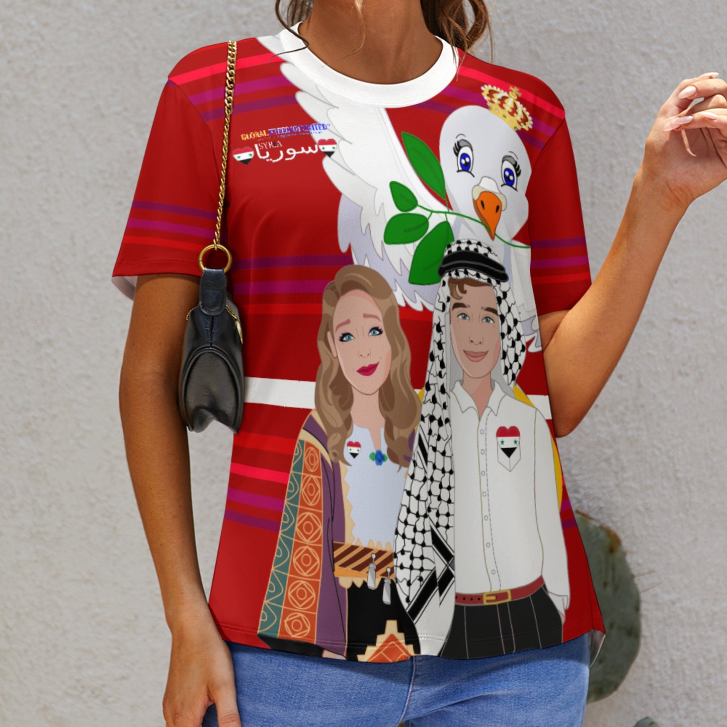 Women´s T-shirt GLOBAL FREEDOM UNITED© Couple Syria Red
