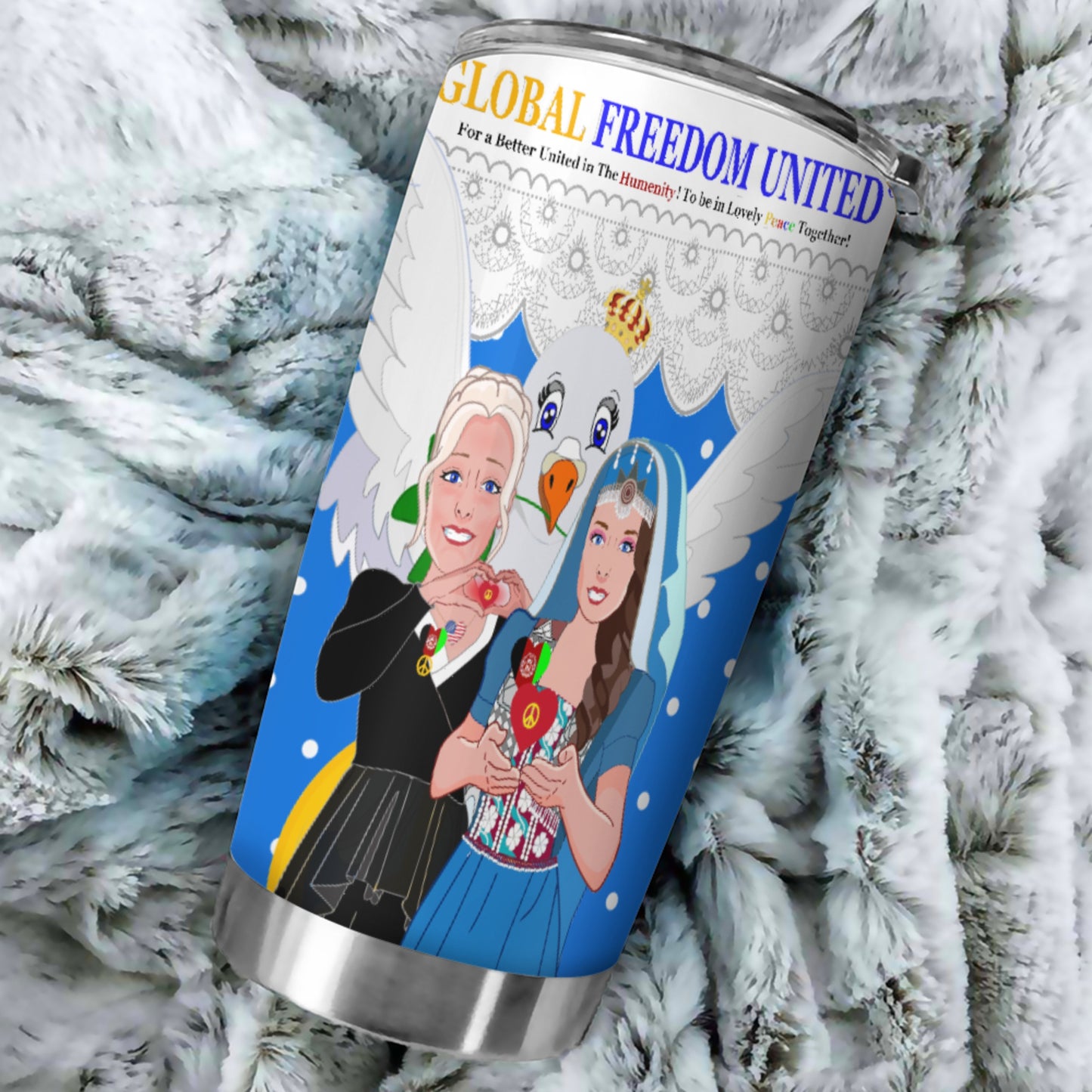 Tumbler GLOBAL FREEDOM UNITED© Women Afghanistan & USA Blue