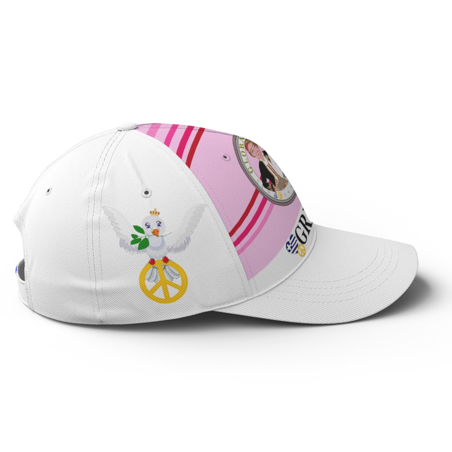 Basketball Cap GLOBAL FREEDOM UNITED© Couple Greece Pink1
