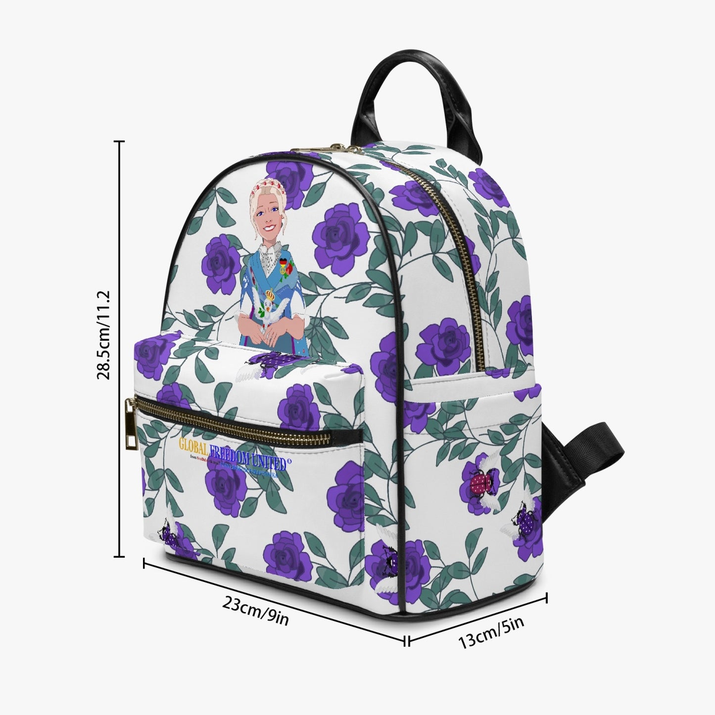 All Over Printed PU Backpack GLOBAL FREEDOM UNITED© Couple Germany Skarabeus Beetle Women Lilac