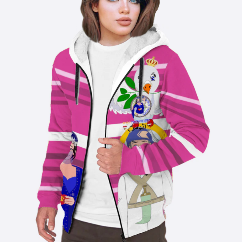 Plush Hoodie GLOBAL FREEDOM UNITED© Couple Yemen Pink2