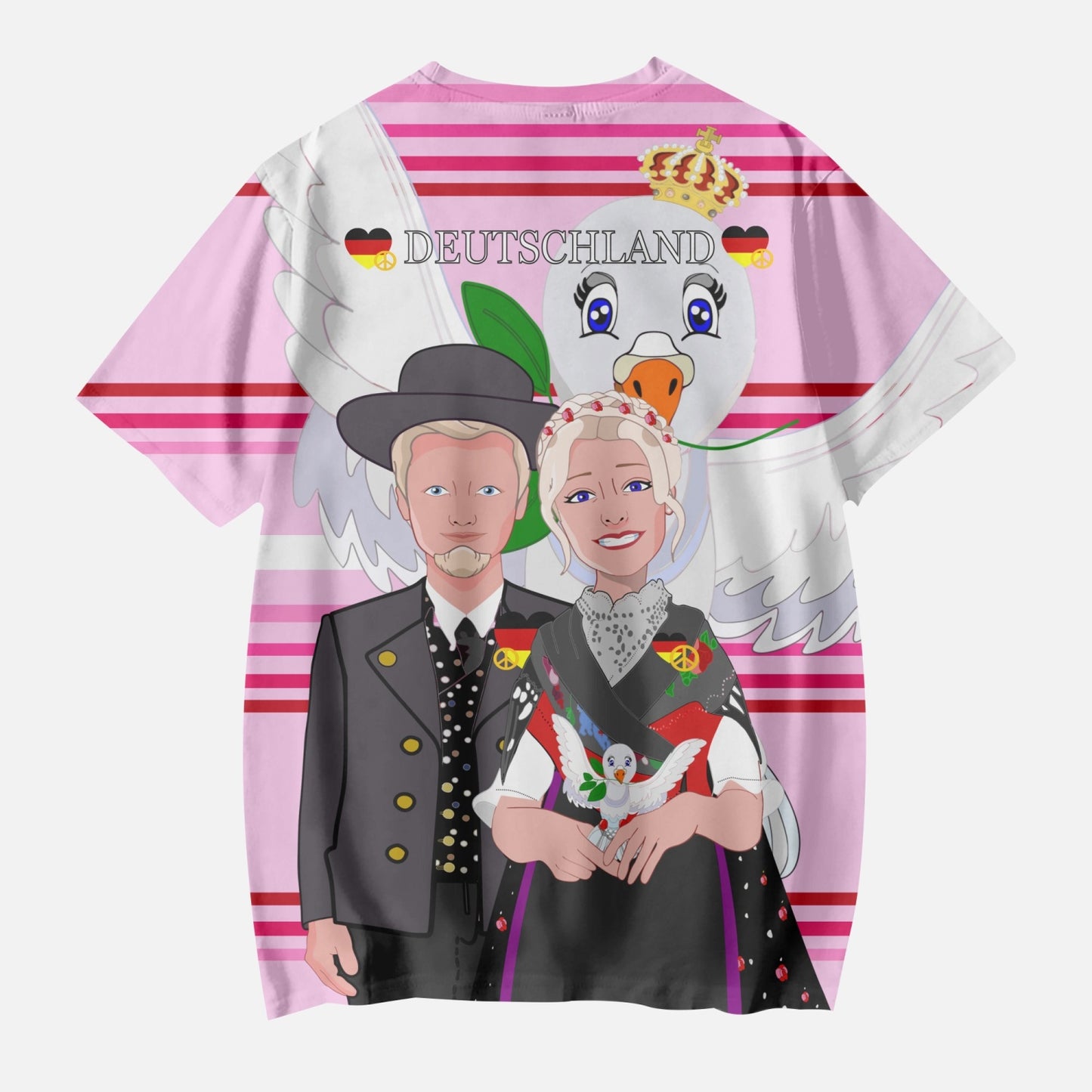 AOP Kids' Short T-Shirts GLOBAL FREEDOM UNITED COUPLE EDITION GERMANY V1 PINK2