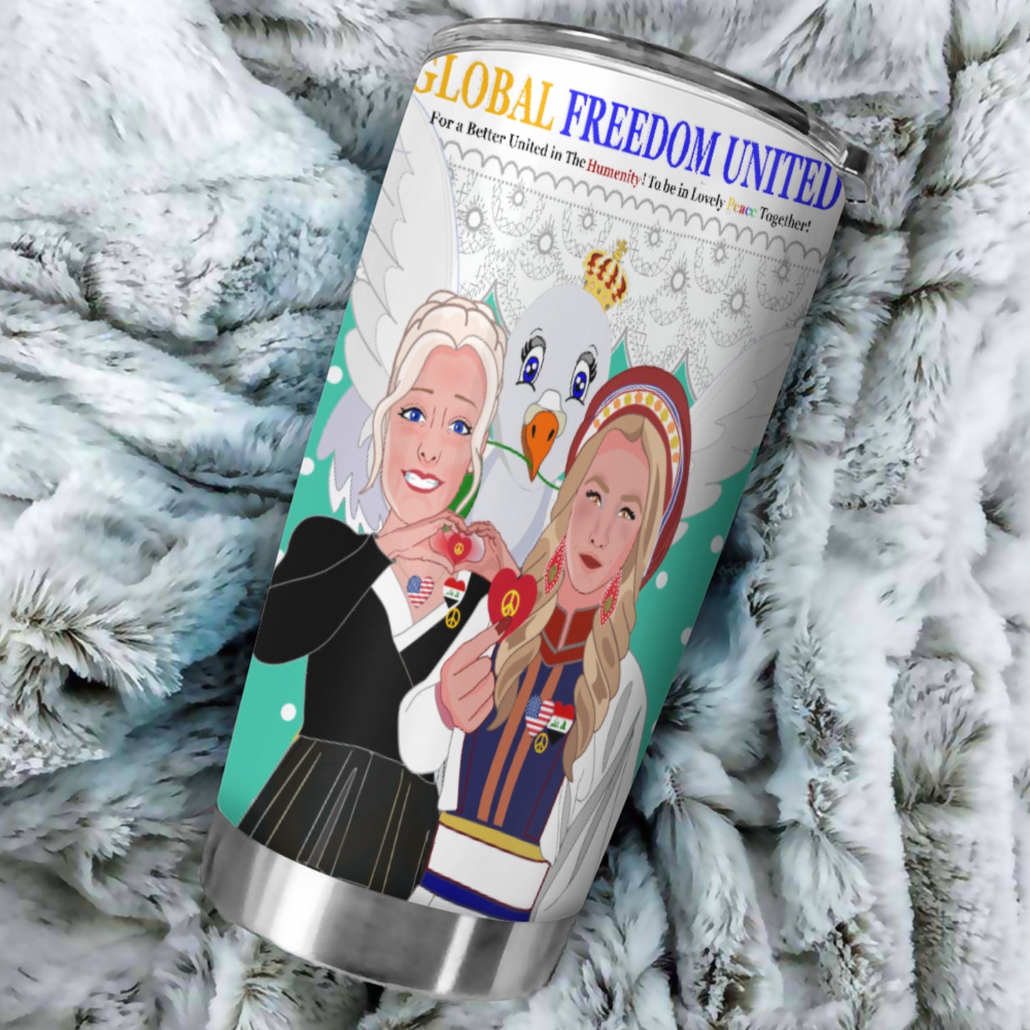 Tumbler GLOBAL FREEDOM UNITED© Women Iraq & USA Green